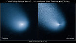 Halastjarnan Siding Spring á mynd Hubble geimsjónaukans