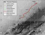 Ferðalag Curiosity um Gale gíginn fyrstu 663 dagana á Mars. Mynd: NASA/JPL-Caltech/Univ. of Arizona/USGS