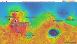 MOLA, hæðarkort, Mars