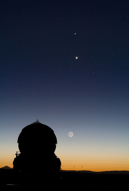 Merkúríus, Venus, tunglið, Paranal, ESO, VLT