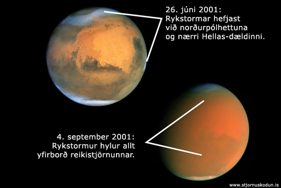 Mars, rykstormur