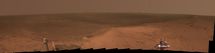 Mynd Opportunity af Endeavour gígnum á Mars