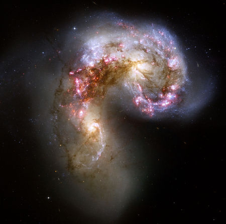 Loftnetið, vetrarbrautir, árekstur vetrarbrauta, NGC 4038, NGC 4039